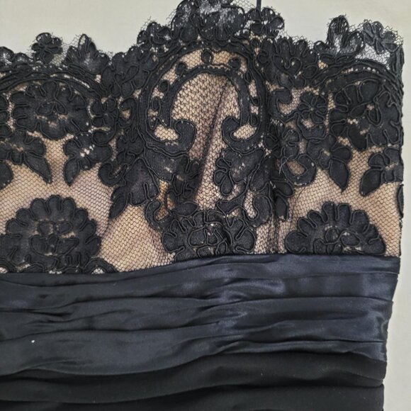 Jones New York Lace Top Rouched Waist Party Dress in Black - Picture 4 of 8